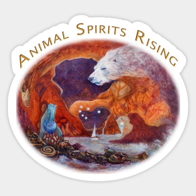 Animal Spirits Rising, White Bear, Cave Bear Sticker by iSpirit